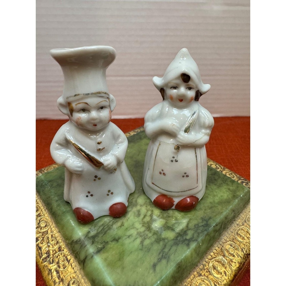 Vintage Dutch Boy and Girl Salt and Pepper Shakers Porcelain Japan Hand Painted